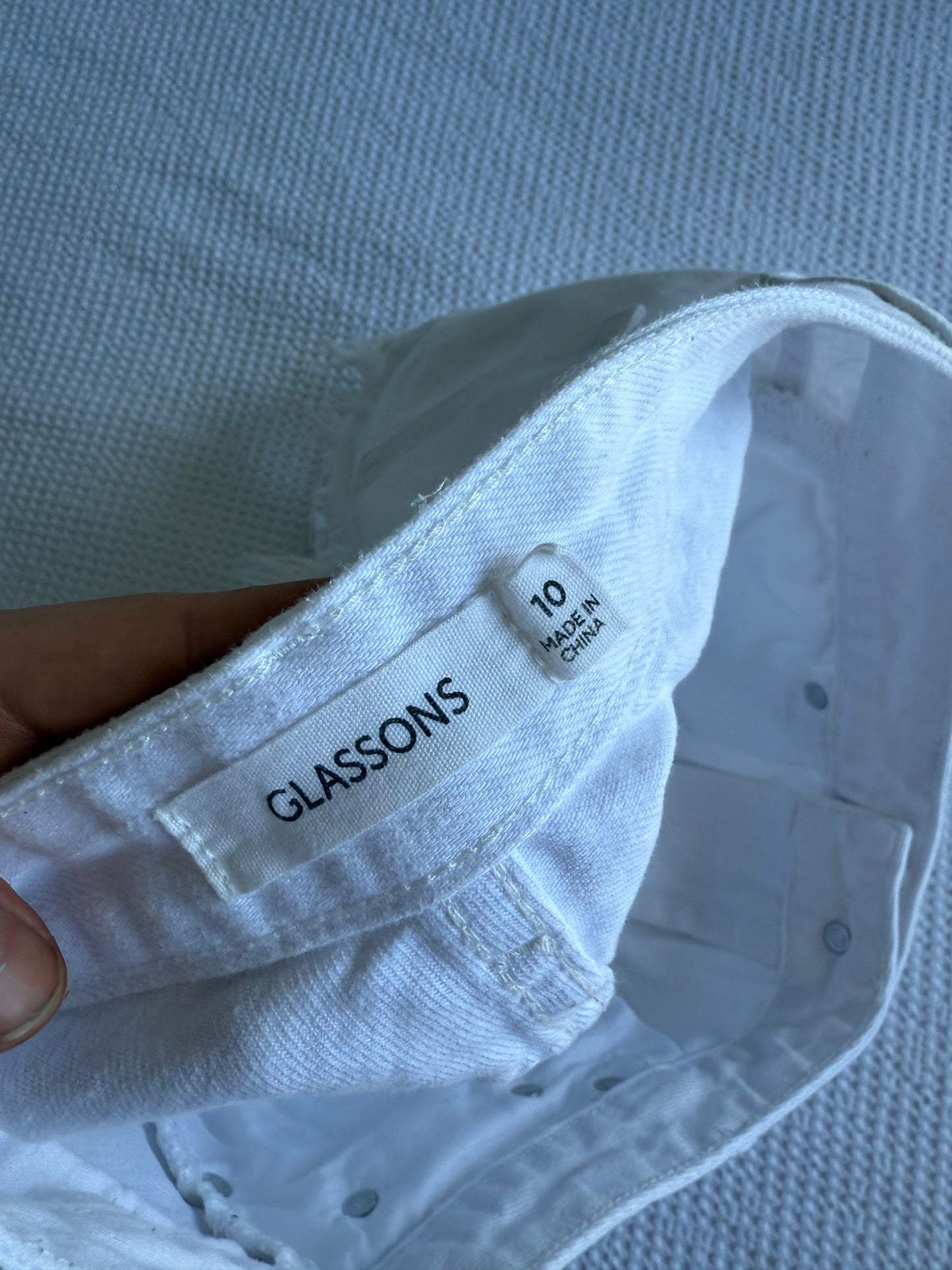 White Glassons Denim Shorts