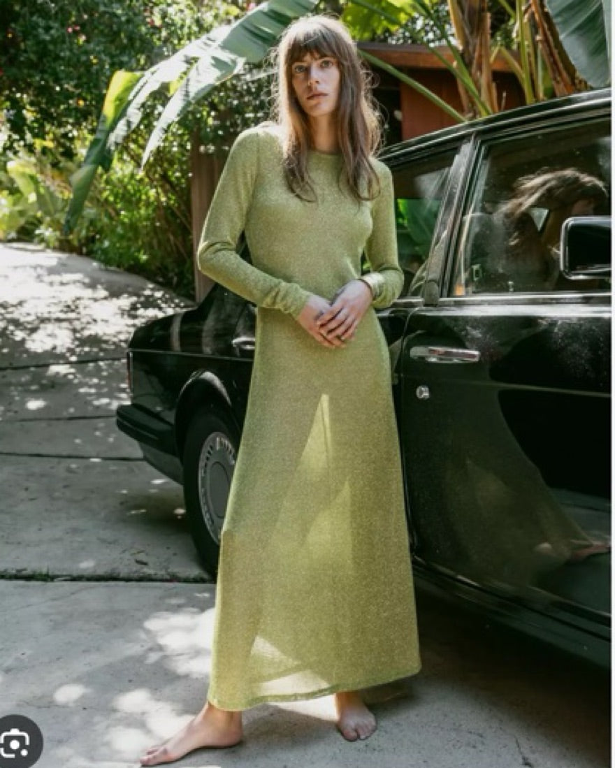 Zara Green Mesh Dress - Size 8